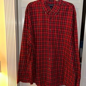 Men’s Saddlebred Wrinkle Free Long Sleeve Button Down Plaid Shirt in XXL